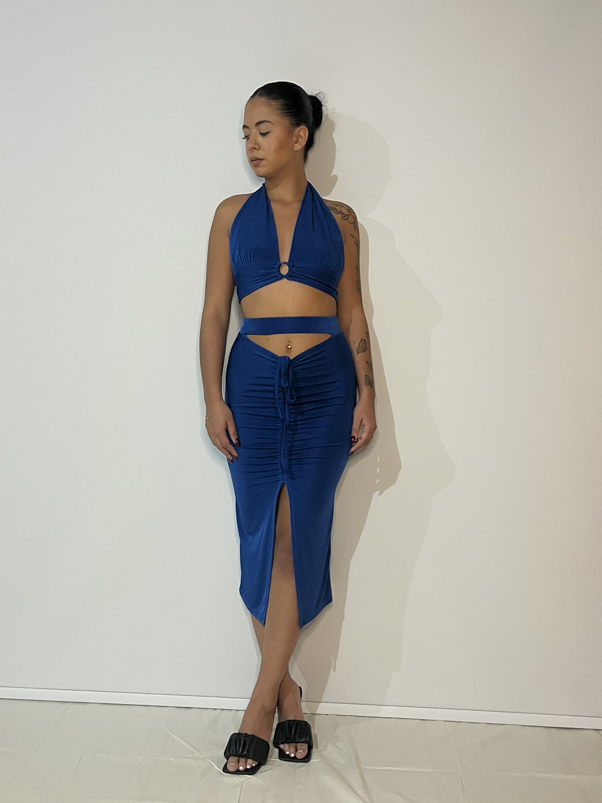 Σετ Φούστα & Μπουστάκι Μπλε – Εντυπωσιακό Γυναικείο Σετ